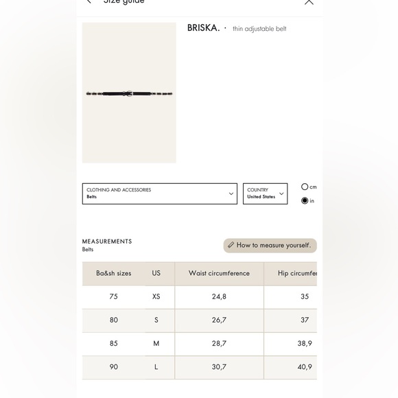 BA&SH  BRISKA
Thin adjustable belt In Black main image 10